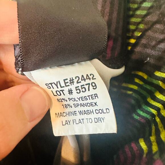 TEREZ Girls Green Striped Camo Print High-Rise Leggings Size Large - Picture 8 of 9